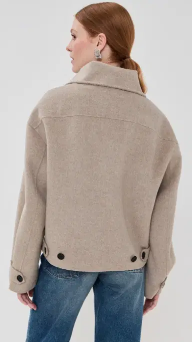 Acne Studios Wool Cashmere Double Jacket Oatmeal Melange | Thumbnail 3