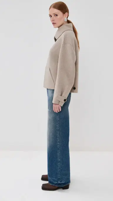 Acne Studios Wool Cashmere Double Jacket Oatmeal Melange | Thumbnail 4