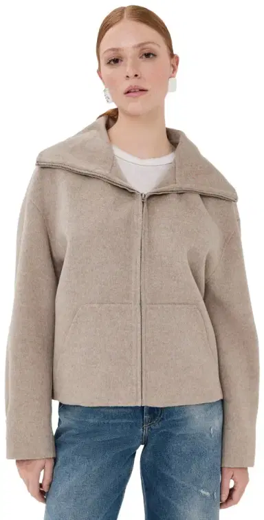 Acne Studios Wool Cashmere Double Jacket Oatmeal Melange | Thumbnail 1