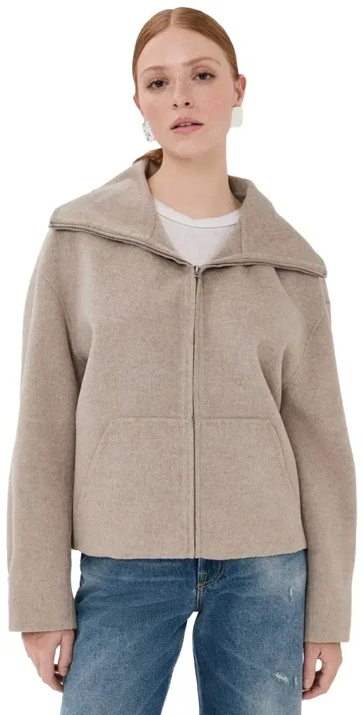 Acne Studios Wool Cashmere Double Jacket Oatmeal Melange
