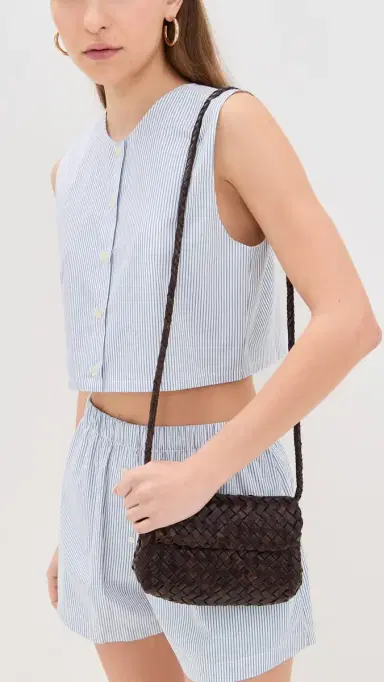 Loeffler Randall Vinnie Mini Woven Crossbody Bag Chocolate One Size | Thumbnail 3 Loeffler Randall Vinnie Mini Woven Crossbody Bag Chocolate One Size | Thumbnail 3