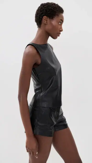 Joe's Jeans The Vegan Leather Boat Neck Tank Black | Thumbnail 4 Joe's Jeans The Vegan Leather Boat Neck Tank Black | Thumbnail 4