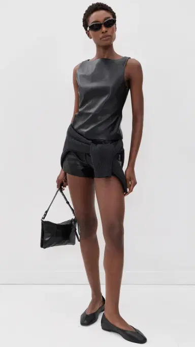 Joe's Jeans The Vegan Leather Boat Neck Tank Black | Thumbnail 5 Joe's Jeans The Vegan Leather Boat Neck Tank Black | Thumbnail 5