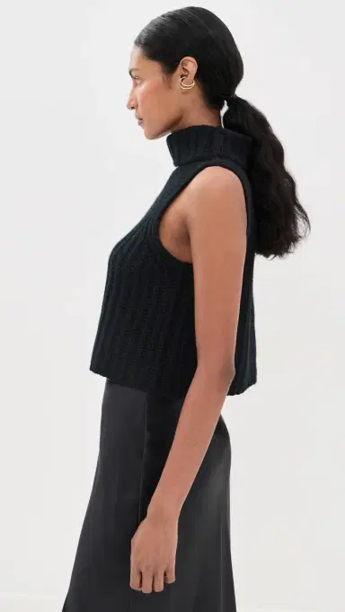 Sablyn Saige Cropped Turtleneck Cashmere Pullover Black | Thumbnail 4 Sablyn Saige Cropped Turtleneck Cashmere Pullover Black | Thumbnail 4