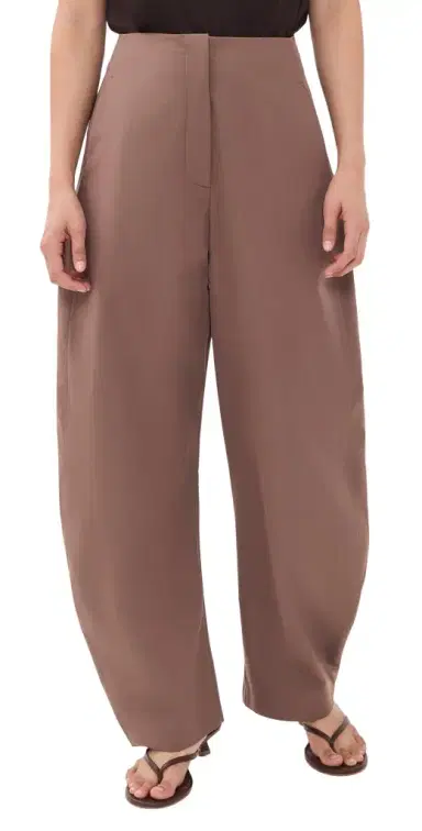 Source Unknown Edolo Barrel Leg Trousers Brown M | Thumbnail 1