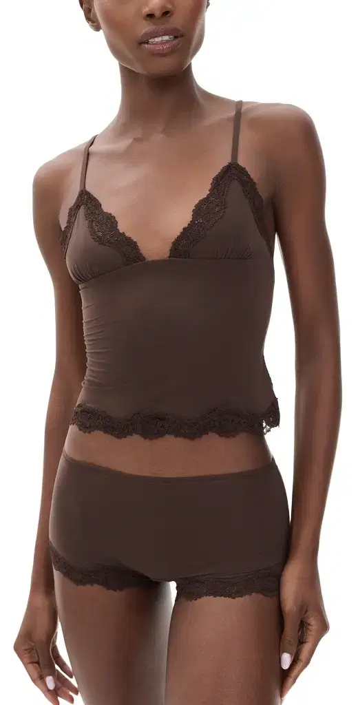 Skims Fits Everybody Lace Cami and Boy Short et Espresso