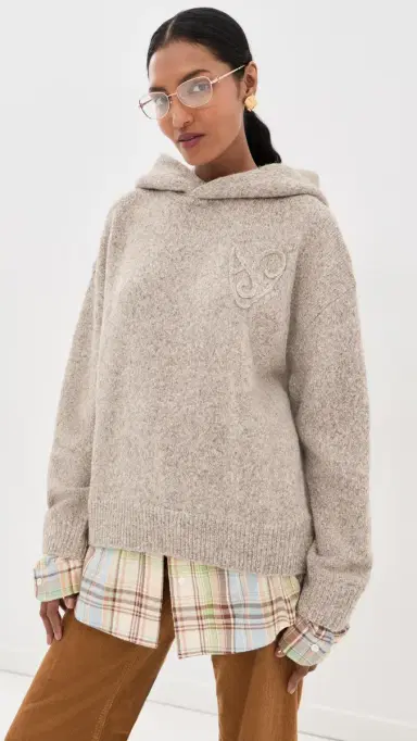 Acne Studios Hooded Sweater Medium Beige | Thumbnail 2