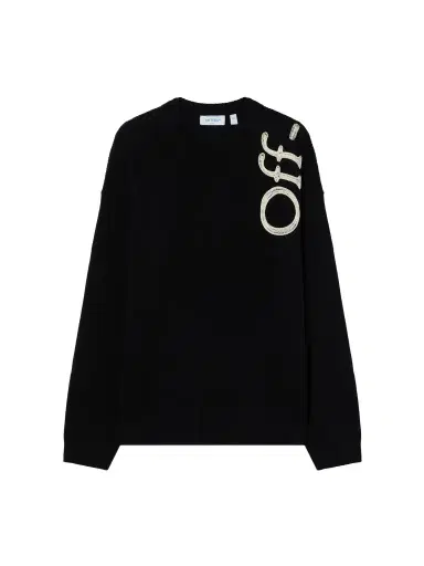 Off-White Vertical Bookish Crewneck Sweater | Thumbnail 1 Off-White Vertical Bookish Crewneck Sweater | Thumbnail 1