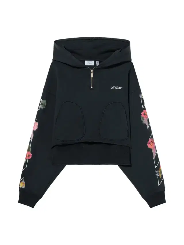 Off-White Bookish Flower Poket Crop Hoodie