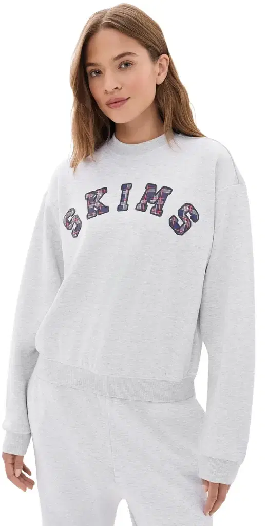 Skims Classic Crew Neck hg Arched Skims Plaid