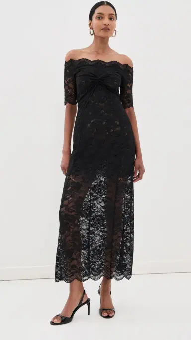 Rabanne Twisted Stretch Lace Dress Black 36 | Thumbnail 2 Rabanne Twisted Stretch Lace Dress Black 36 | Thumbnail 2
