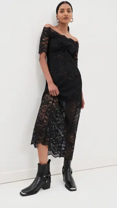 Rabanne Twisted Stretch Lace Dress Black 36 | Thumbnail 5 Rabanne Twisted Stretch Lace Dress Black 36 | Thumbnail 5