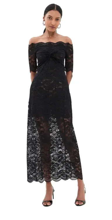 Rabanne Twisted Stretch Lace Dress Black 36 | Thumbnail 1 Rabanne Twisted Stretch Lace Dress Black 36 | Thumbnail 1