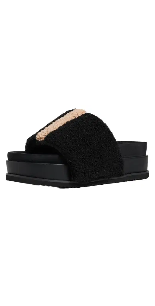 ROAM Fuzzy Stripe Stacked Sandals