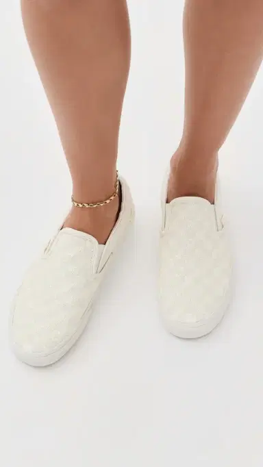 Vans Classic Slip On Sneakers Beaded White Checkerboard | Thumbnail 3