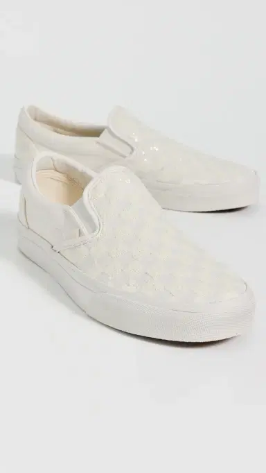 Vans Classic Slip On Sneakers Beaded White Checkerboard | Thumbnail 5