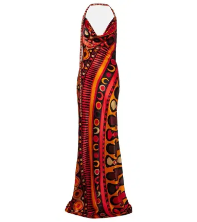 PUCCI Soleil open-back satin maxi dress | Thumbnail 1 PUCCI Soleil open-back satin maxi dress | Thumbnail 1