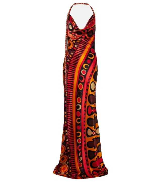 PUCCI Soleil open-back satin maxi dress