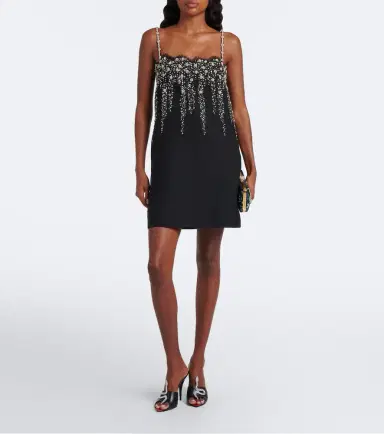 Valentino Crepe Couture crystal-embellished minidress | Thumbnail 2