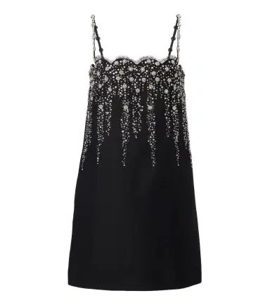 Valentino Crepe Couture crystal-embellished minidress | Thumbnail 1
