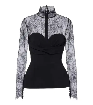 Elie Saab Lace-trimmed bustier top | Thumbnail 1 Elie Saab Lace-trimmed bustier top | Thumbnail 1
