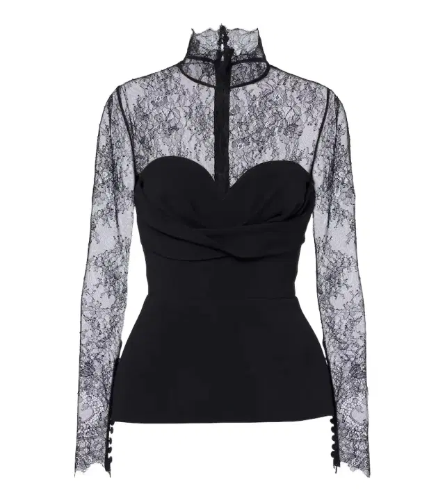 Elie Saab Lace-trimmed bustier top