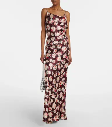 Rabanne Chain-detail floral silk maxi skirt | Thumbnail 2 Rabanne Chain-detail floral silk maxi skirt | Thumbnail 2