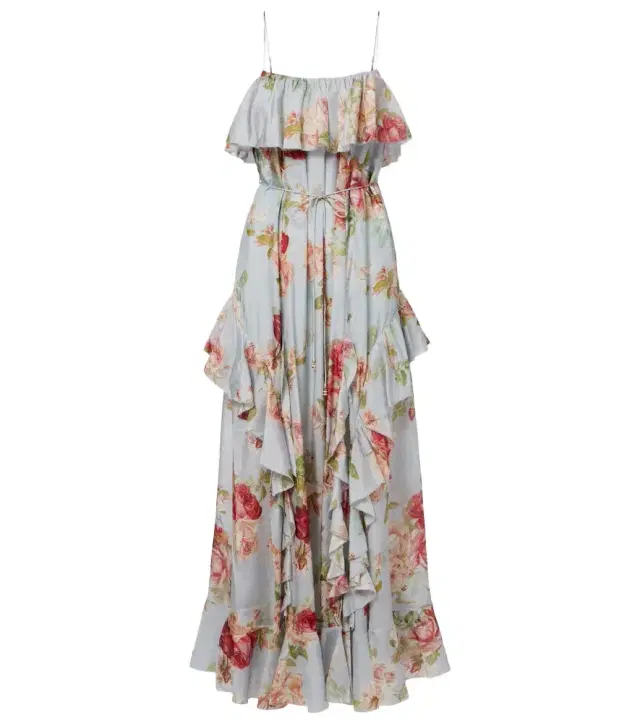 Zimmermann Roselight floral ruffled silk maxi dress