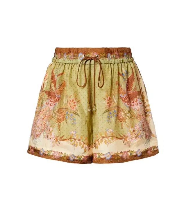 Zimmermann Indra printed silk shorts