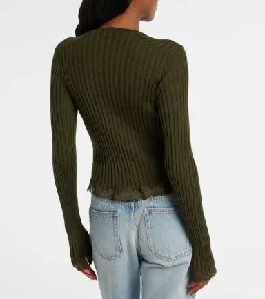 Saint Laurent Lace-trimmed wool, cashmere, and silk top | Thumbnail 5 Saint Laurent Lace-trimmed wool, cashmere, and silk top | Thumbnail 5
