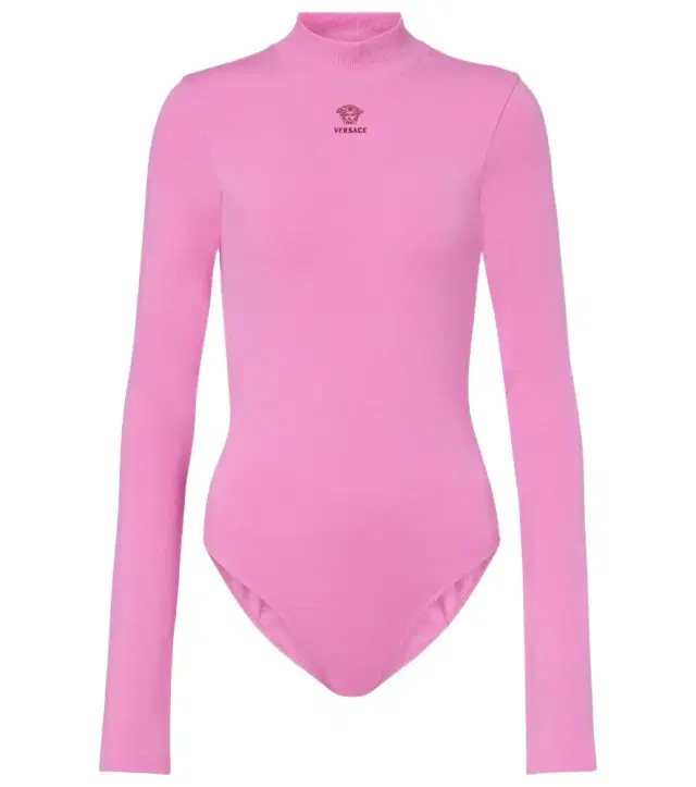 Versace Logo cotton-blend jersey bodysuit