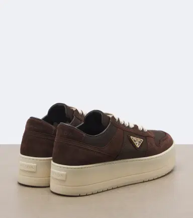 Prada Downtown Bold suede-trimmed platform sneakers | Thumbnail 4 Prada Downtown Bold suede-trimmed platform sneakers | Thumbnail 4