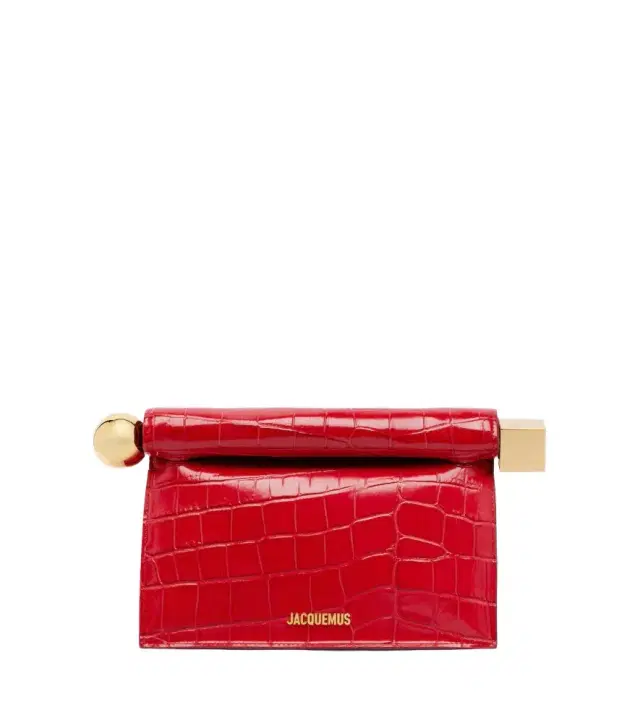 Jacquemus Rond Carré Small croc-effect leather clutch