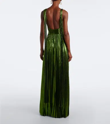 Retrofête Retrofête Perindo plissé lamé gown | Thumbnail 3
