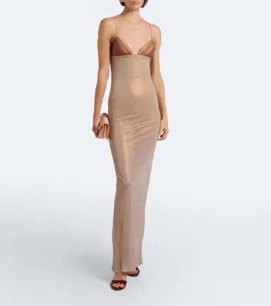 Nensi Dojaka Sheer tulle maxi dress | Thumbnail 3 Nensi Dojaka Sheer tulle maxi dress | Thumbnail 3