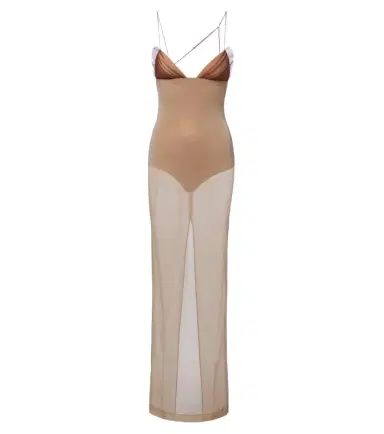 Nensi Dojaka Sheer tulle maxi dress | Thumbnail 1 Nensi Dojaka Sheer tulle maxi dress | Thumbnail 1