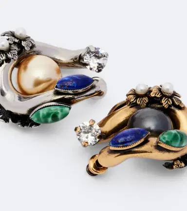 Etro Crystal-embellished faux-pearl hoop earrings | Thumbnail 2