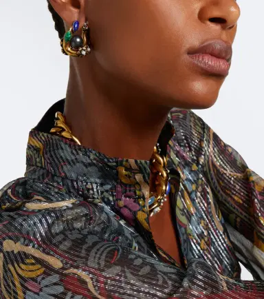 Etro Crystal-embellished faux-pearl hoop earrings | Thumbnail 6