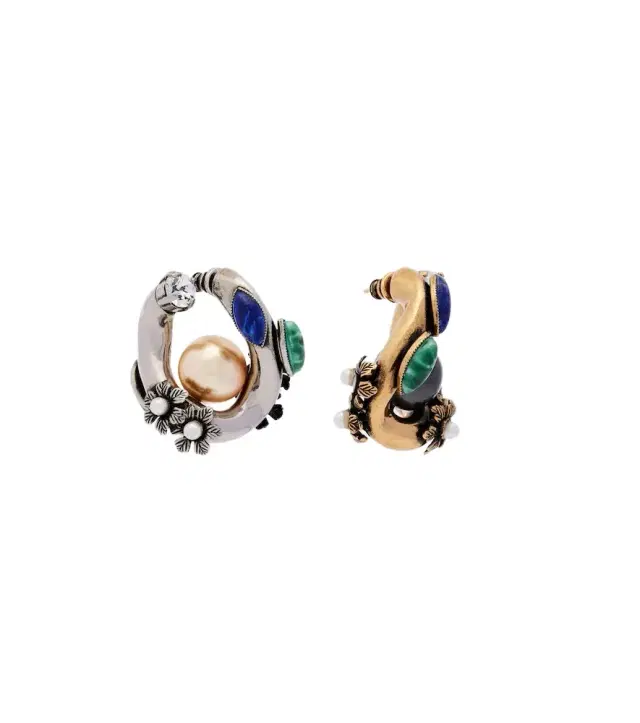 Etro Crystal-embellished faux-pearl hoop earrings