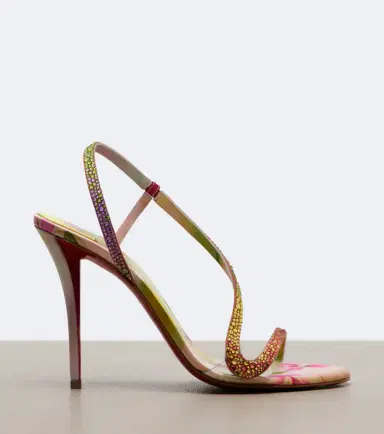 Christian Louboutin Rosalie embellished satin slingback sandals | Thumbnail 3