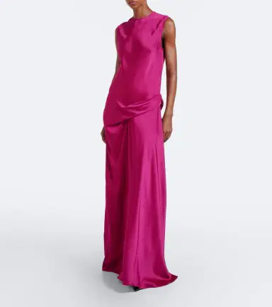 Stella McCartney Draped satin maxi dress | Thumbnail 3 Stella McCartney Draped satin maxi dress | Thumbnail 3