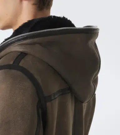 Our Legacy Hooded shearling-lined leather jacket | Thumbnail 2