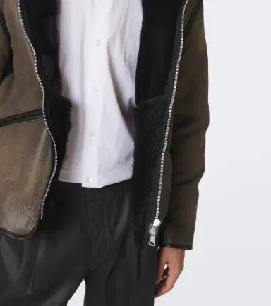 Our Legacy Hooded shearling-lined leather jacket | Thumbnail 3
