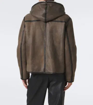 Our Legacy Hooded shearling-lined leather jacket | Thumbnail 6