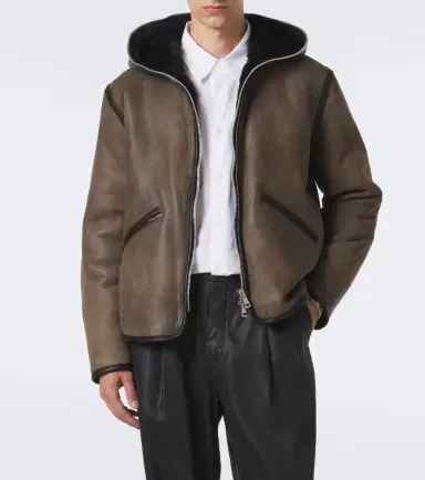 Our Legacy Hooded shearling-lined leather jacket | Thumbnail 8