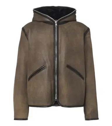 Our Legacy Hooded shearling-lined leather jacket | Thumbnail 1