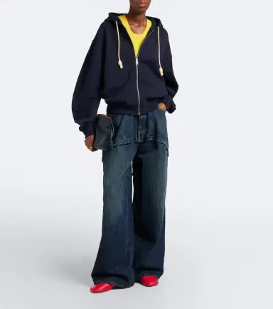 Loewe Flamenco cotton fleece zip-up hoodie | Thumbnail 2