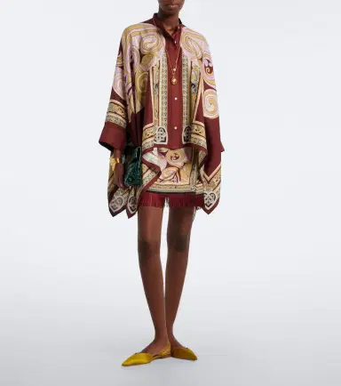 La DoubleJ Kells fringed silk twill miniskirt | Thumbnail 2