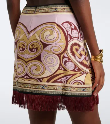 La DoubleJ Kells fringed silk twill miniskirt | Thumbnail 4
