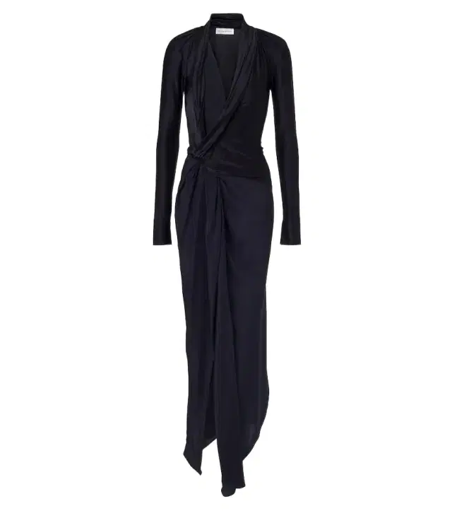 Victoria Beckham Lea draped silk-trimmed jersey maxi dress